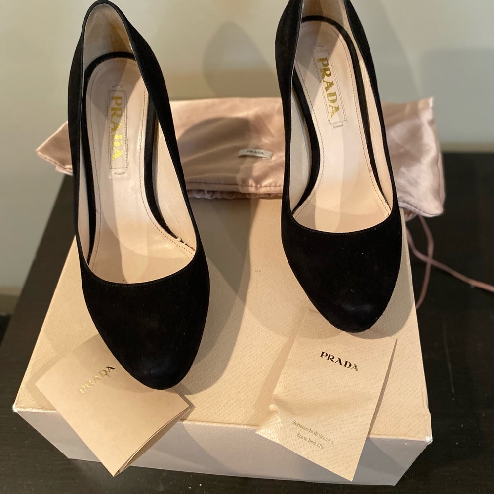 Prada Black Suede Pumps